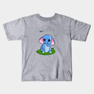 Baby Elephant & Dragonfly Kids T-Shirt